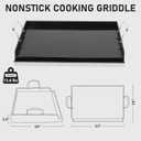 Utheer 23" x 16" Ceramic Nonstick Stainless Steel Griddle for Gas, Charcoal, Grill, Large Stove Top Griddle, Non-Toxic, PFAS/PFOA/PTFE Free, Oven Up to 500F, for BBQ, Camping & Kitchen, Black