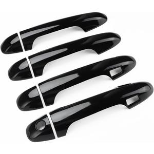 Exterior Door Handle Cover Compatible for 2016-2020 2021 2022 2023 Toyota Tacoma Accessories Door Handle Protectors for Tacoma(with 4 Smart Key Holes, Glossy Black)