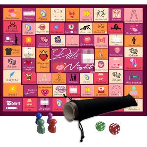 Couples Games for Adults, Board Games for Boyfriend Girlfriend, Date Night Ideas for Bridal Shower, Game Night, Party, for Husband, Wife, Valentines Day (Purple)