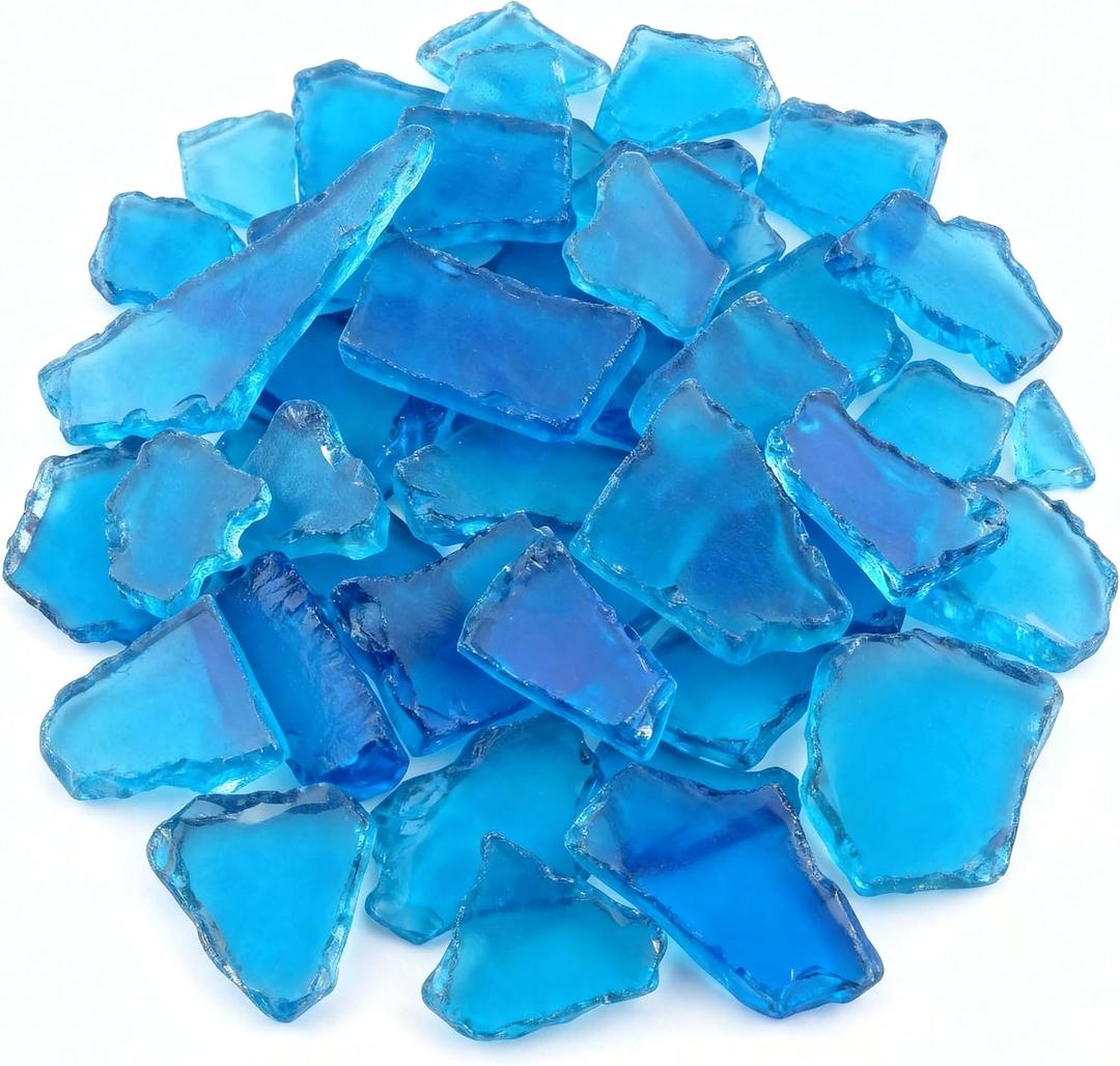 Jetec 11 oz Sea Glass for Crafts Pieces Decor Flat Frosted Sea Glass Vase Filler Crushed for Beach Wedding Party Decor Home Aquarium DIY Craft Supplies(Ocean Blue)