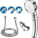 High Pressure Handheld Shower Head,3 Spray Modes rv Shower Heads High Pressure with Handheld,Detachable hand held Showerhead Set Equipped with Stainless Steel Hose and Brackets
