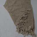 DII Rustic Farmhouse Double Diamond Woven Throw, 50x60, Stone