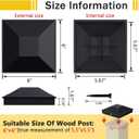 Goovilla 6x6 Post Caps Black(Actual 5.5" x 5.5"), 8 Pack Fence Post Caps with 16 Screws and Easy Installation, Sturdy Waterproof Plastic Deck Post Caps with Frosted Finishing Touch, Protect Wood Post