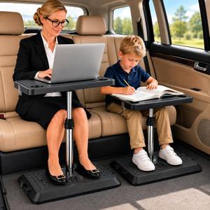 Car Seat Tray Table, Adjustable Car Desk for Laptop, 360 Rotating | Multi-Function Car Tray Table for Passenger & Rear Seat, Portable Eating & Work Station, Essentials Accessories for Long Trip