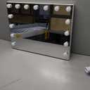 FENCHILIN Vanity Mirror with Lights, Hollywood Lighted Makeup Mirror with 15 Dimmable LED Bulbs for Dressing Room & Bedroom, Slim Metal Frame Design, White (White-usb+typec Charging)