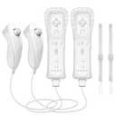 WDZP (White *2) Remote Controller with Motion Plus for Wii/WII U, 2 in 1 Remote with Nunchuck Controller for Wii/WII U Console [nintendo_wii_u]