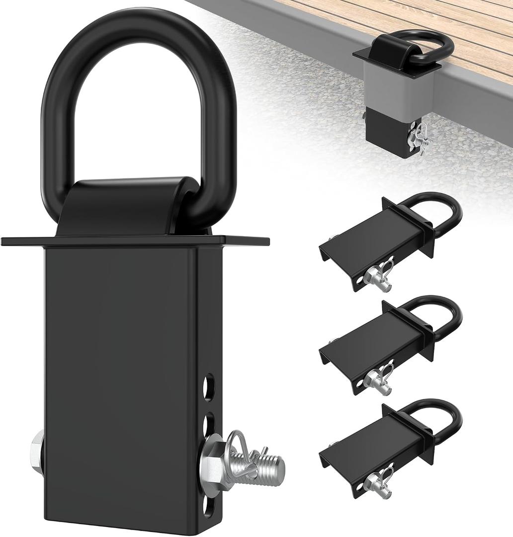 DEEAGLE 20,000 lbs Heavy Duty D Rings for Trailers, Stake Pocket D Ring with Anti-Loss Bolt, 4 Adjustable Holes, 4 Pack