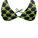 Yewattles Women Two Piece Bikini Set Printed Sexy Swimwear Halter String Triangle Swimsuits Soft Bathing Suits (Jamaica Flags, XL)