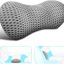 Lumbar Support Pillow for Office Chair, Memory Foam Lumbar Pillow for Lower Back Pain Relief (Grey)