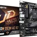 GIGABYTE B550M DS3H AC R2 AMD AM4 mATX Motherboard, Supports Ryzen 5000/4000/3000 Series Processors, DDR4, 5+3 Power Phase, 2X M.2, PCIe 4.0, WIFI5, GbE LAN, PCIe EZ-Latch, WiFi EZ Plug, RGB Fusion