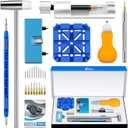 JOREST Watch Repair Tool Kit for Battery Replacement, Strap Adjustment Resizing, Watch Link Pin Remover, Watch Opening, Pry Knife Case Opener for Watch Back Removal, with Watch Hammer, Spring Bars