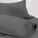 Texas Linen Co. 100% Egyptian Cotton Pillow Cases Standard/Queen Size Set of 2 - Luxury 1200 Thread Count Sateen Dark Grey Pillow Cases, Silky Soft Cotton Pillowcases Fits Standard & Queen Pillows