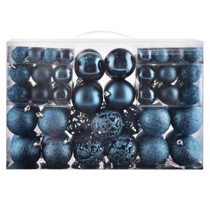 Christmas Balls Tree Ornaments Set, Shatterproof Xmas Decorations Set with Reusable Hand-held Gift Package for Holiday Indoor Tree Decor (100, Navy Blue)