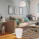 4 x ZXJ Small Trash Can - 1.8 Gallon - White - Waste Basket - Garbage Bin Bathroom,Kitchen,Office,Dormitory,Camping,Kids Room