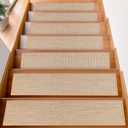 FlowaFoli Stair Treads for Wooden Steps Indoor, 8" X 30" (15 in Pack) Stair Treads Non Slip, Machine Washable for Kids Elders and Pets, Beige