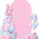 6.6FT Wedding Arch Backdrop Cover, Pink Spandex Fitted Cover Arch Backdrop Stand for Wedding Birthday Party Baby Shower Banquet Ceremony Decoration