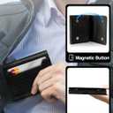 Wallet for Men, Works with Apple Find My, Wallet Tracker, Trifold Leather Card Wallet, Minimalist Front Pocket Wallet for Men, RFID Blocking, Multi Card Slots, Credit Card Holder, Carbon Black