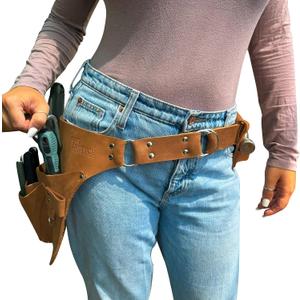 Leather Garden Tool Belt for Men Women | Gardening Tool Pouch | Gardener Apron | Holster Pouch | Tool Belt Bag Organizers | Florist Belt, Electrician, Carpenter, Framer, Landscaper