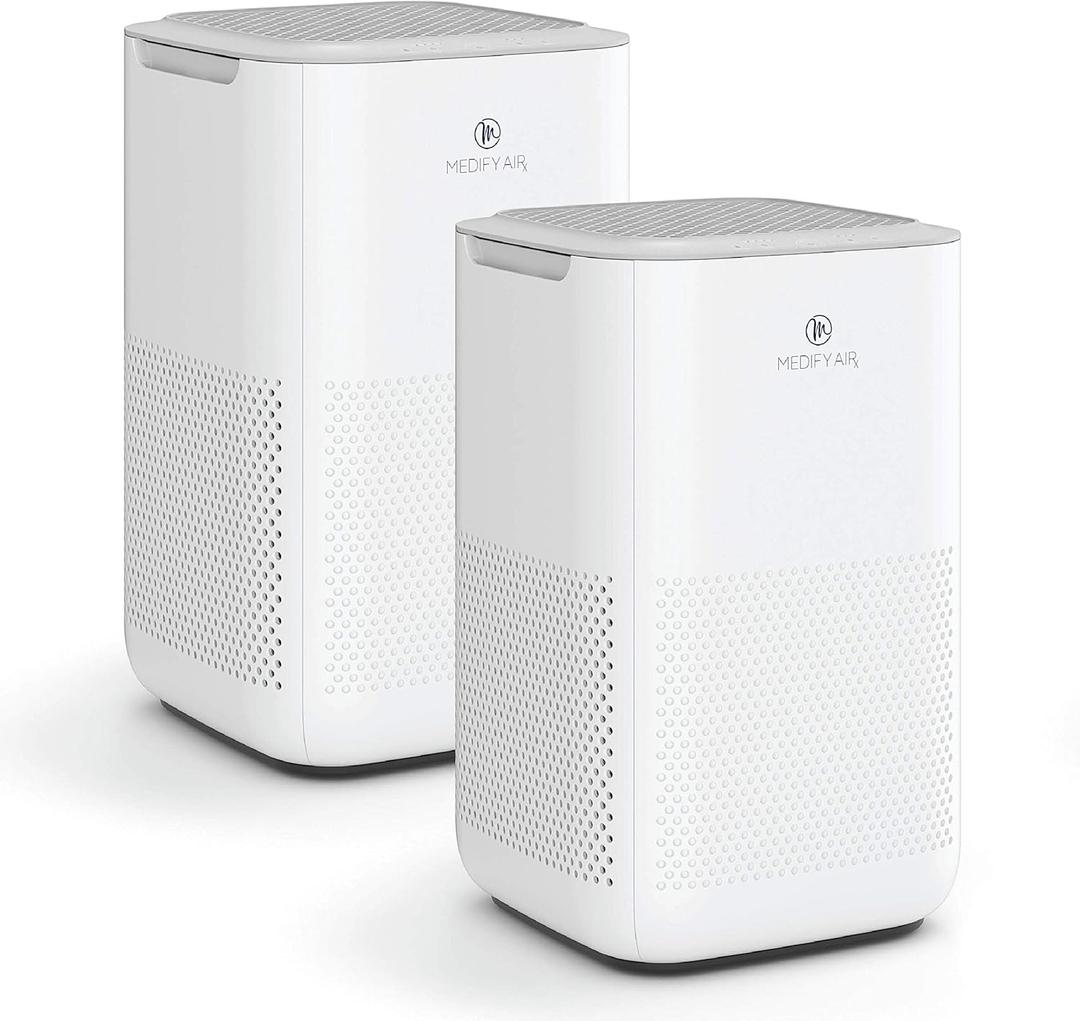 Medify MA-15 Air Purifier with True HEPA H13 Filter | 585 ft Coverage in 1hr for Allergens, Smoke, Wildfires, Dust, Odors, Pollen, Pet Dander | Removal to 0.1 Microns | White, 2-Pack
