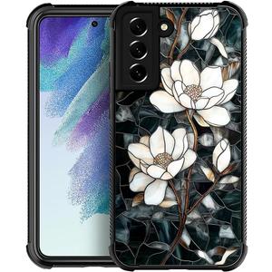Case for Samsung Galaxy S22,Military-Grade TPU Protection with Shock-Absorbing Edges,Slim Anti-Drop Compatible with Samsung Galaxy S22 Case -Stained Glass Unique Magnolia