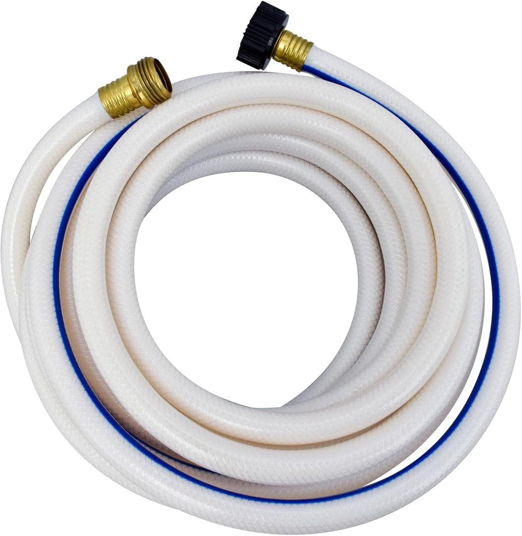 Valterra AquaFresh High Pressure Drinking Water Hose, Water Hose Hookup for RV - 1/2" x 25', White