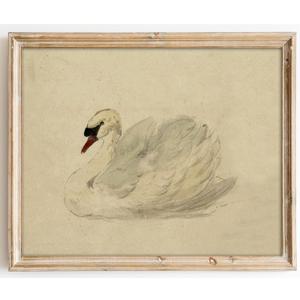 Kizbok Vintage Wall Art Decor Classical Swan Canvas Prints Farmhouse Wall Decor Rustic Watercolor Swan Vintage Art Pictures for Bedroom Bathroom Office Decor(8" x 10"-UNFRAMED)