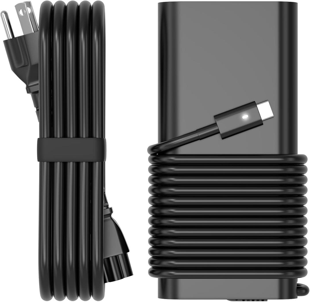 130W Laptop Charger USB C Power Adapter Compatible with Dell XPS 15 2in1 9575,Precision 5530 2in1 5550 5750 3550 3551 Latitude 7410 7310 7210 9410 9510 9575 5420 Power Supply Cord