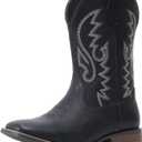 IUV Cowboy Boots For Men Suede Square Toe Western Boots Pull On Classic Embroidered Boot, Size 9.5