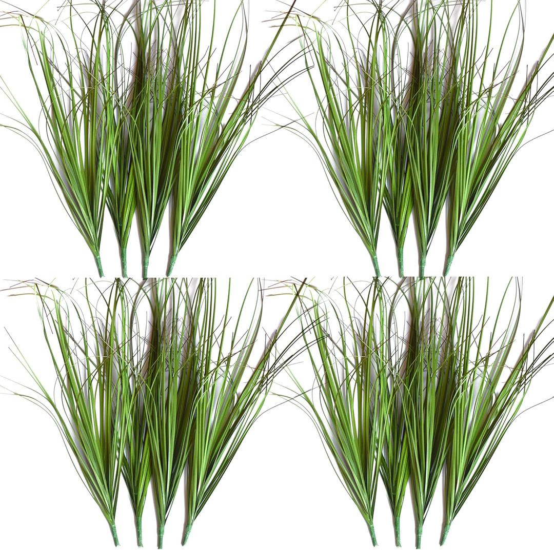 VANTREE 16PCS Artificial Plants, Wheat Grass Greenery Stems, Fake Tall Grass for Home Decor, Indoor Outdoor Decor, 18.9 Inches