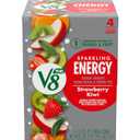 V8 +Energy Sparkling Strawberry Kiwi Juice Energy Drink, 11.5 fl oz Can (4 Pack), Best By June 04 2026 