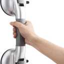 TAILI Grab Bars for Bathtubs and Showers, Shower Handles for Elderly Suction,Maximum 330lbs,Shower Grab Bar with Upgraded Rubber Suction Cups Safety Grip for Senior,No Drilling Removable,Silver (1 Pack)