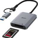 Acer CFexpress Type B Card Reader, 10Gbps USB 3.2 Gen 2 CF Express Type B Card Adapter, 2-in-1 USB-C&USB-A CFB Card Reader Compatible with iPhone 17/16/15, Laptop, MacBook Neo/Pro/Air, iPad, Android