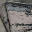 RELEANY Washable 5'x8' Abstract Area Rug for Living Room Teal Black