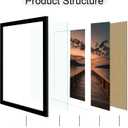 20x28 Poster Frame Set of 2, 20 x 28 Wood Picture Frames with Mat for 16x24, Wooden Photo Frame with Tempered Glass Cover for Wall Mounting Display, Black, 20x28-2Pack