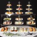 10 Pack Cake Stand Set with 3 x Two-Tier and 3 x Three-Tier Cupcake Stands, Plastic Dessert Table Stand Set 3 Tired Cookie Tray and 4 Pcs Dessert Trays