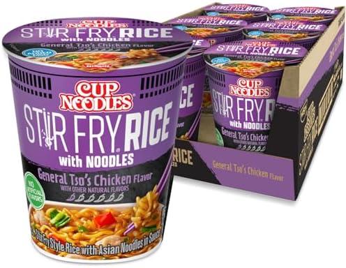 Nissin Cup Noodles Stir Fry Rice with Noodles, General Tso's Chicken, 2.68 Ounce (Pack of 6), By 2050
