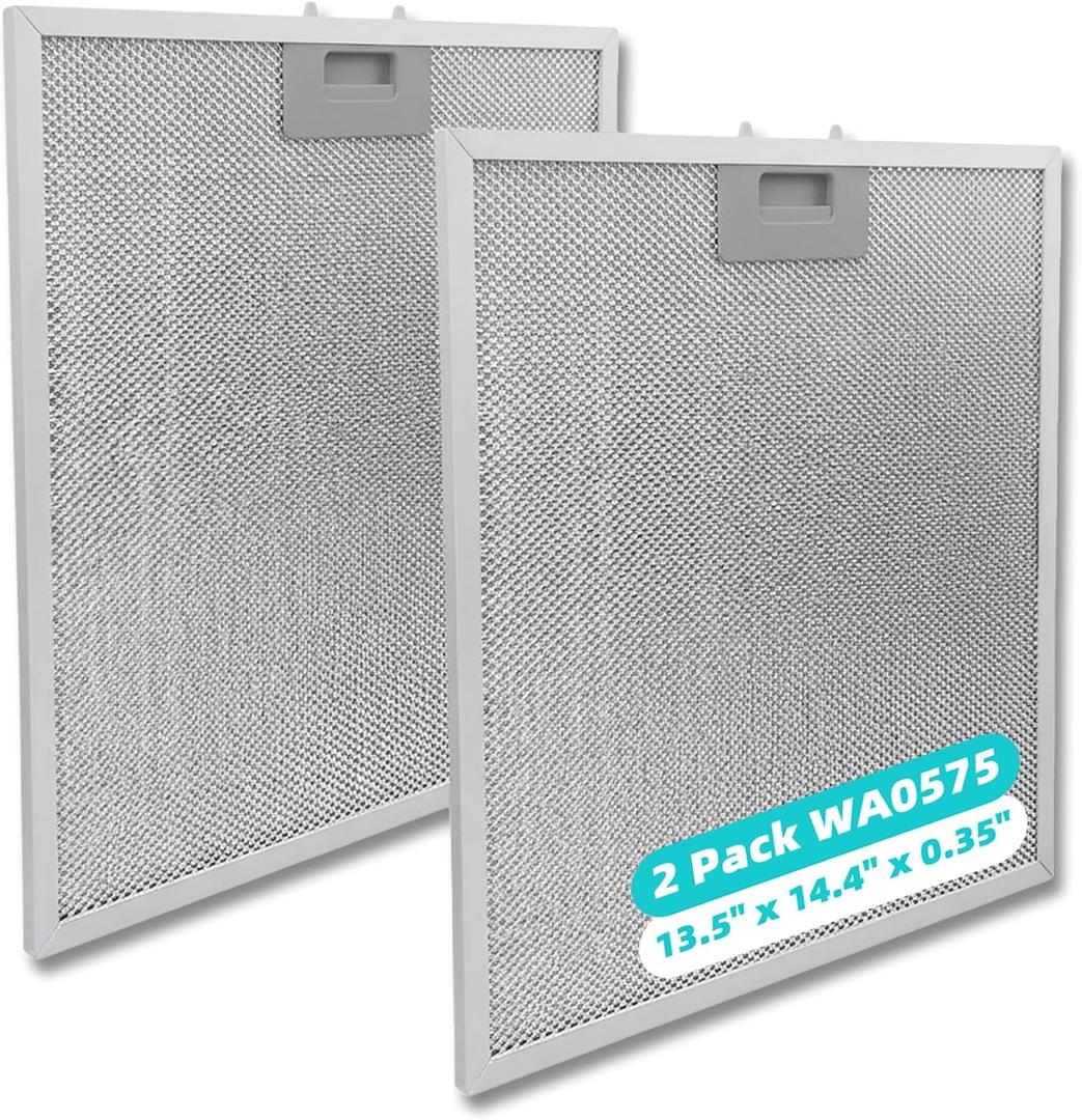 2 Pack WA0575 Range Hood Filters 13.5"x14.4"x0.35", 5-Layer Aluminum Mesh Grease Filter Replacement for Vissani 30" Pyramid/Wall Mount, Whirlpool, Zline, Ciarra & More