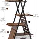 FourFurPets 72.4" Modern Cat Tower for Indoor Cats - Multi-Level Condo With Caves, Tall Tree With Scratching Board, Wooden Tower With Large Perch, Removable Pads, Rustic Brown