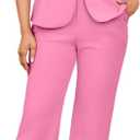 Womens Vest Sets 2 Piece Outfits Pant Suits for Women Dressy Sleeveless Blazer and Wide Leg Pants Set Business Casual (Medium, Pink)