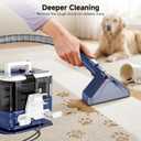 Portable Carpet Cleaner & Upholstery Cleaner Machine - 21Kpa Carpet Cleaner Machine, Self-Cleaning, Deep Cleaner for Pet Stains, Cars, Couch, Rug, Furniture with Dual Brush, Large Tank, Blue