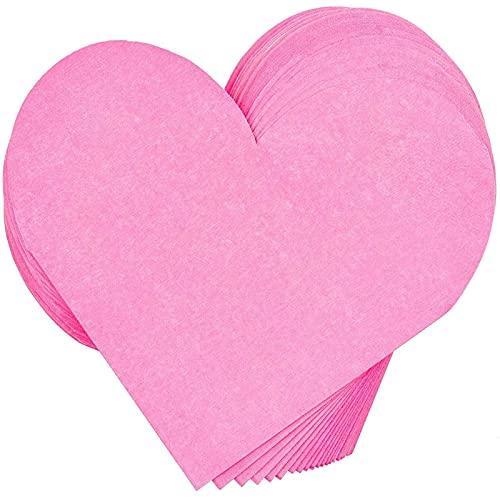BLUE PANDA Heart Shaped Paper Napkins for Valentine's Party, Hot Pink (6.5" x 6.5", Pack of 50)