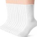 Crew Socks for Women & Men, 6 Pair Cute Cotton Casual Calf Socks Breathable Soft Above Ankle Socks, Size 5-10