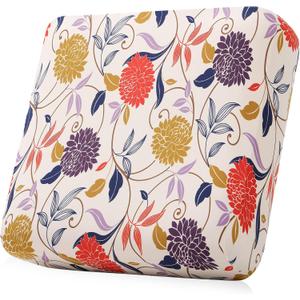 Smiry Printed Couch Cushion Covers, Stretch Soft Couch Covers for Sofa, Washable Non-Slip Sofa Slipcover Furniture Protector for Indoor and Outdoor (1 Pack, Orange)