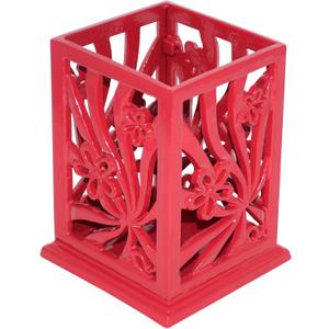 Utensil Holder, Cast Iron Kitchen Utensil Crock for Countertop, Extra Large Utensil Organizer with Weighted-Base, Housewarming Vintage Decor, Classic Style, Red