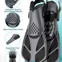 Viginsul Mask Fins Snorkeling Gear for Adults, Full Face Snorkel Mask & Adjustable Swim Fins Snorkel Set, Panoramic View Snorkel Mask Dry Top Anti-Fog Anti-Leak, Size: L/XL mask+L/XL fins