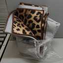 DweIke 5x7 Leopard Print Rugs for Living Room, Machine Washable Area Rug for Bedroom, Non-Slip Low Pile Animal Cheetah Carpet with Rubber Backing for Dining Room Kitchen Home Decor, Dark Brown