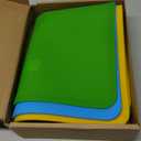 Zhehao 4 Pcs Montessori Kids Placemat 16 x 12'' Non Slip Baby Silicone Placemats for Toddlers Baby Eating Mat Food Mats for Toddler Dining Table Setting Learning Travel Kitchen(Light Colors)