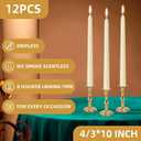 12 Pack Ivory Taper Candles 10 inch - Taper Candles Dripless, Smokeless, Unscented - 8 Hours Long Burning - Hand Poured Tall Candlesticks - Perfect for Home Decor, Weddings, and Special Occasions