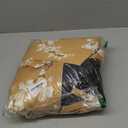 FMFUNCTEX 100% Blackout Floral Curtains for Bedroom, Mustard Yellow Curtain 84 inches Long Blossom Patterned for Living Room, Thermal Insulated Farmhouse Drapes, Grommet Top 2 Panels (White on Yellow)