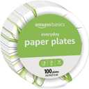 Amazon Basics Everyday Paper Plates, 8.62 Inch, Disposable, 100 Count